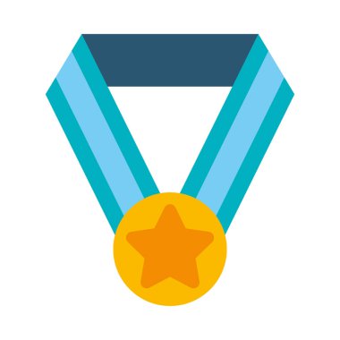 Kazanan madalya ikonu, düz stil