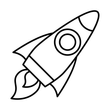 uzay roket simgesi, satır biçimi
