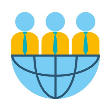 Küresel küre simgesi üzerine iş, düz biçim