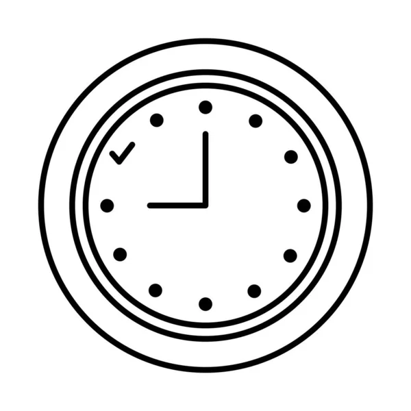 Analoge Uhr Symbol, Zeilenstil — Stockvektor