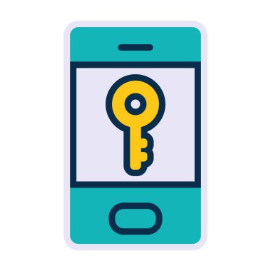 akıllı telefon anahtar sembol simgesi, satır ve doldurma biçimi