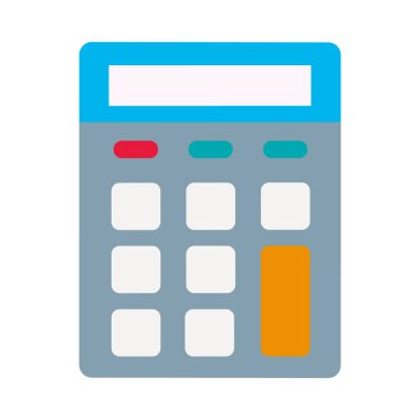 hesap makinesi düz biçim ikon vektör tasarımı