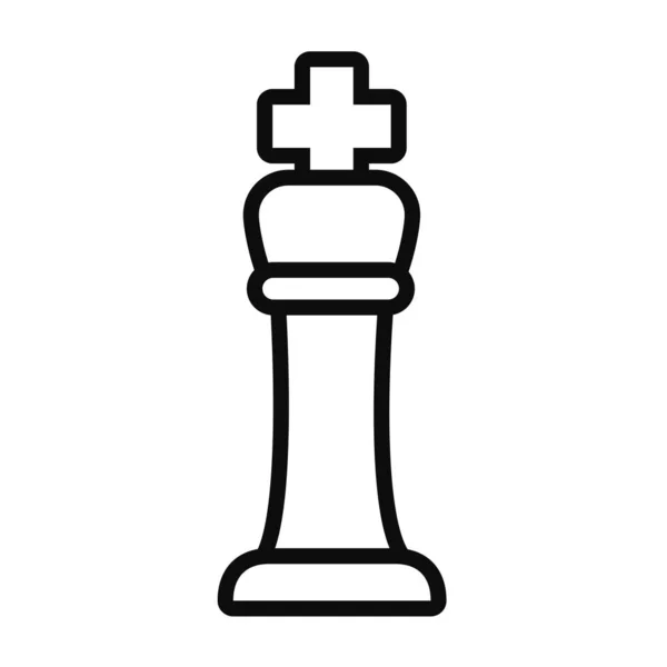 Rey de ajedrez icono, estilo de línea — Archivo Imágenes Vectoriales