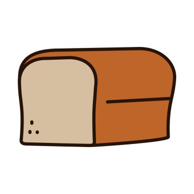 fırın ekmek hattı ve biçim ikonu vektör tasarımını doldur