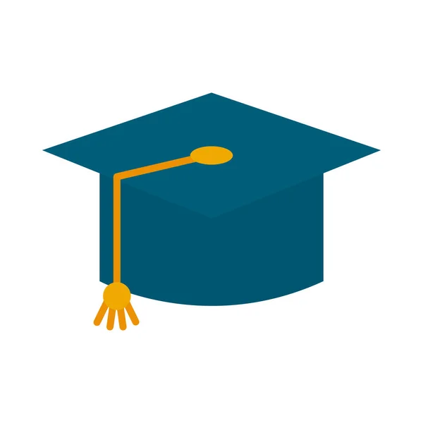 Graduatie cap platte stijl pictogram vector ontwerp — Stockvector