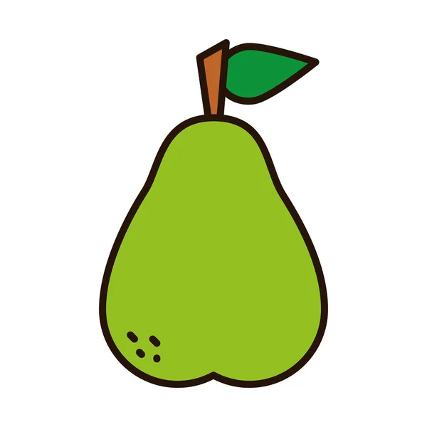 Línea de fruta de pera y diseño de vectores icono de estilo de relleno — Vector de stock