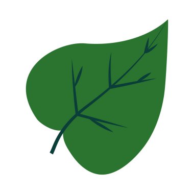 tropikal kalp şeklinde yaprak düz biçim vektör tasarımı