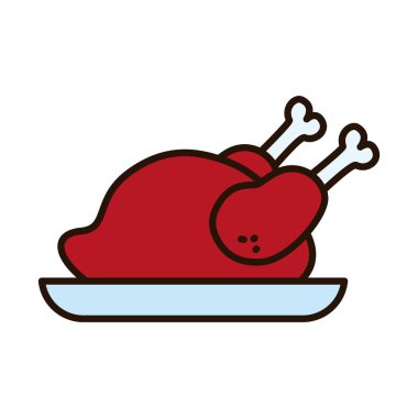 Tavuk hattı ve biçim simgesi vektör tasarımı