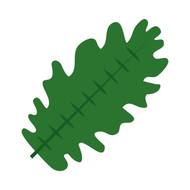 tropikal meşe yaprağı düz biçim vektör tasarımı