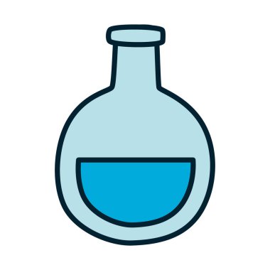 kimyasal yuvarlak matara simgesi, doldur ve satır biçimi