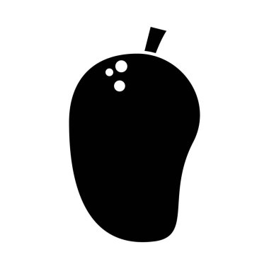 mango meyve ikonu, siluet tarzı