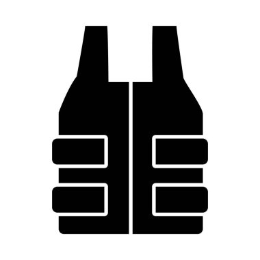 Polis ceketi siluet tarzı ikon vektör tasarımı