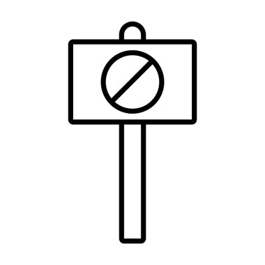 Durdurma satırı biçim vektör tasarımlı pano