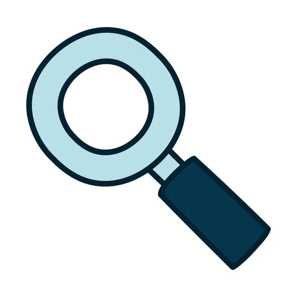 Magnifying glass icon, fill and line style — Stock Vector