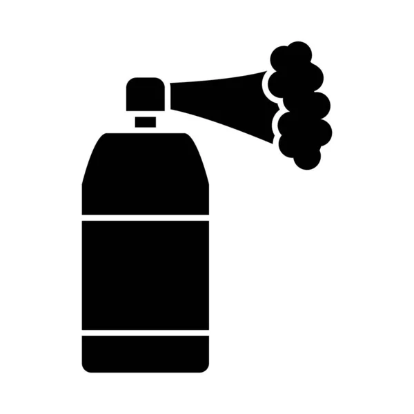 Botella de aerosol con diseño de vectores icono de estilo de silueta de humo — Archivo Imágenes Vectoriales