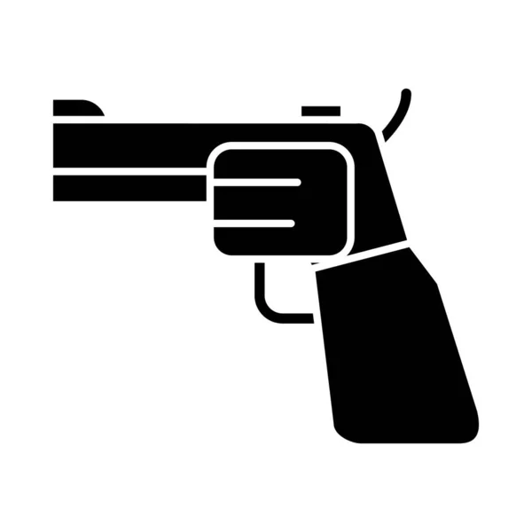 Isolé militaire pistolet silhouette style icône vectoriel design — Image vectorielle