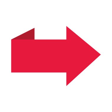 dekoratif belge ok simgesi, düz biçim