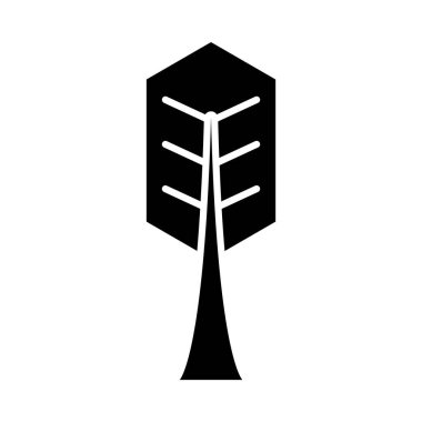 Geometrik ağaç silueti biçim vektör tasarımı