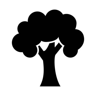 Çalı ağacı silueti biçim ikon vektör tasarımı