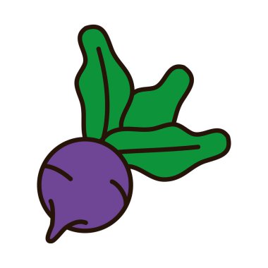 Pancar sebze çizgisi ve biçim ikonu vektör tasarımı