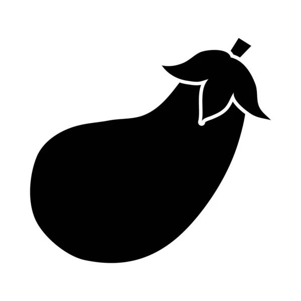 Eggplant vegetable icon, silhouette style — Stock Vector