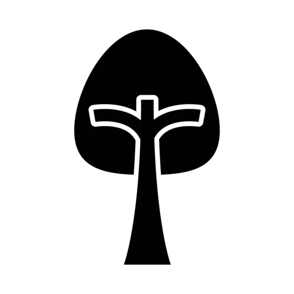 Kon formade träd silhuett stil ikon vektor design — Stock vektor
