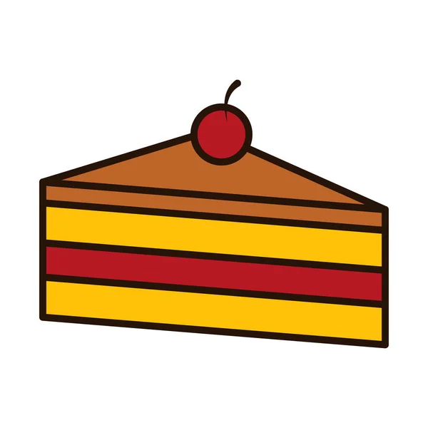 Linha de bolo doce e design de vetor ícone de estilo de preenchimento — Vetor de Stock