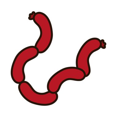 sosisler çizgisi ve biçim ikonu vektör tasarımı