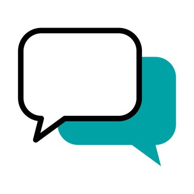 haberleşme konuşma baloncukları simgesi, yarı çizgi yarı renk