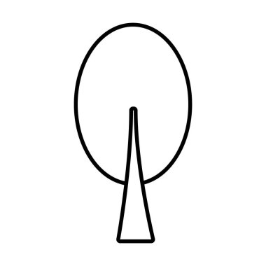 oval şekilli ağaç çizgisi biçim vektör tasarımı