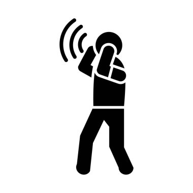 Adam avatarı çığlık atan siluet tarzı ikon vektör tasarımı