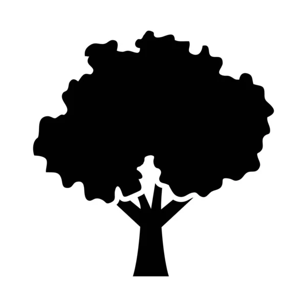 Krzaczaste drzewo sylwetka styl ikona wektor projekt — Wektor stockowy