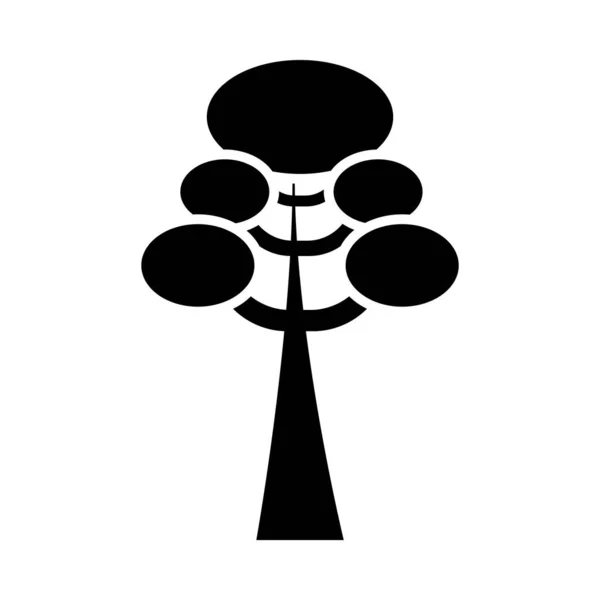 Träd med ovaler siluett stil ikon vektor design — Stock vektor