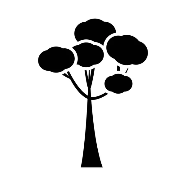 Arbre avec ovale silhouette style icône vectoriel design — Image vectorielle