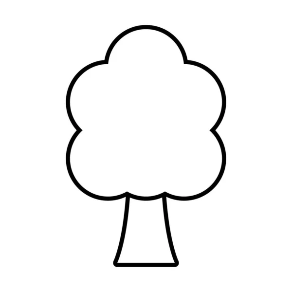 Buskigt träd linje stil ikon vektor design — Stock vektor