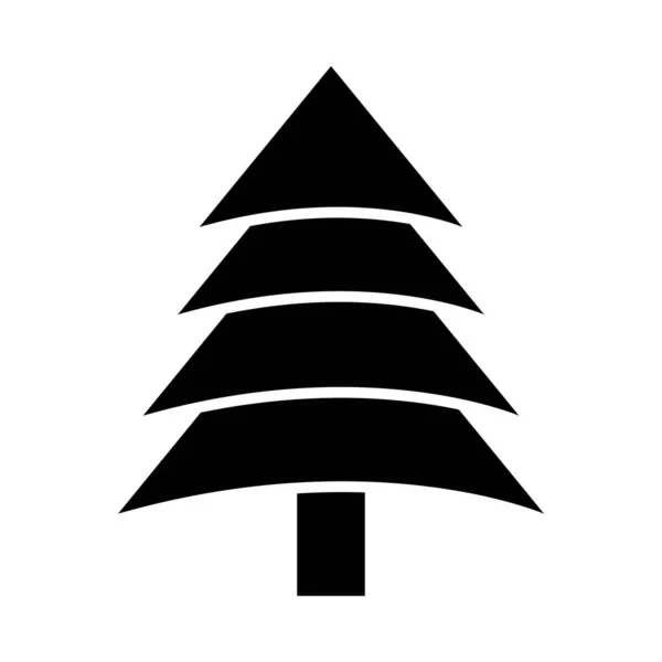 Inverno pinho árvore silhueta estilo ícone vetor design — Vetor de Stock