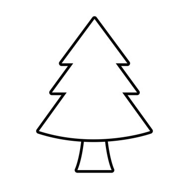 Kışın çam ağacı çizgisi biçim vektör tasarımı