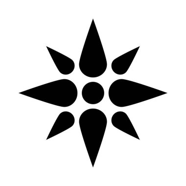 çiçek süsü siluet biçim ikon vektör tasarımı