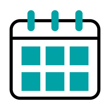 Takvim planlayıcı simgesi, yarım satır yarı renk biçimi