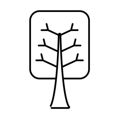 kare şekilli ağaç çizgisi biçim vektör tasarımı