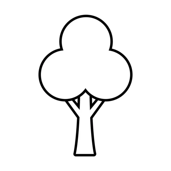 Buskigt träd linje stil ikon vektor design — Stock vektor