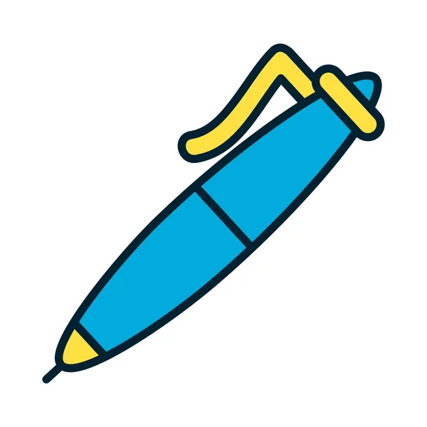 Pen pictogram afbeelding, vul en lijn stijl — Stockvector