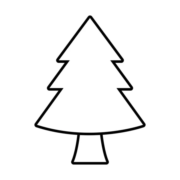 Winter pine tree line style icon vector design — Stock Vector