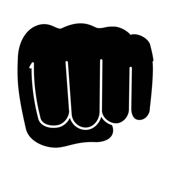 Fist hand silhouette style icon vector design — Stock Vector