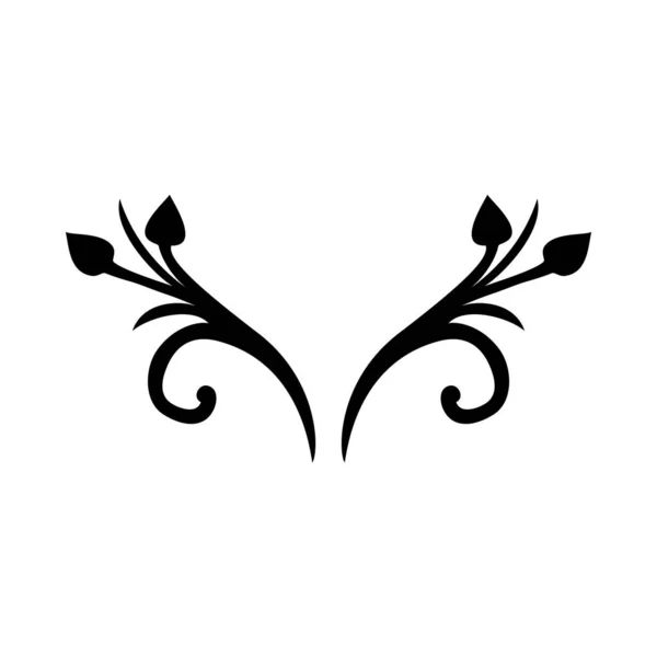 Folhas ornamento silhueta estilo ícone vetor design — Vetor de Stock
