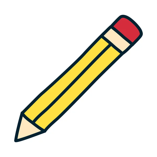 学校铅笔图标,填充和线条风格 — 图库矢量图片