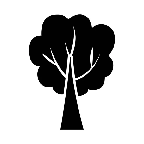 Arbre touffu silhouette style icône vectoriel design — Image vectorielle