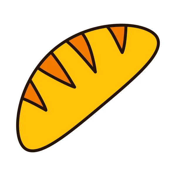 Baris roti toko roti dan desain vektor ikon gaya isian - Stok Vektor