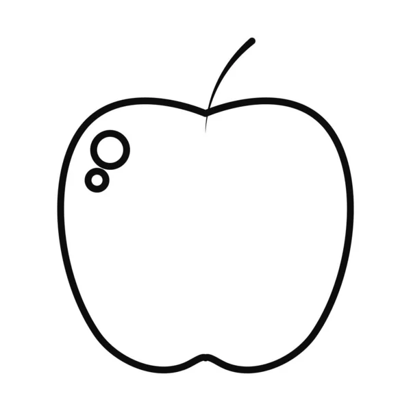 Pomme ligne style icône vecteur design — Image vectorielle