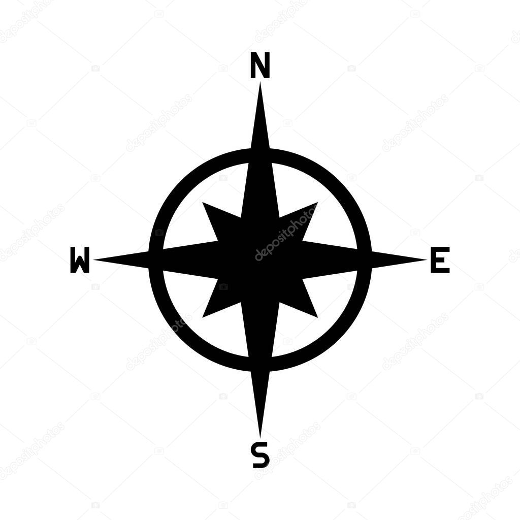 compass silhouette style icon vector design